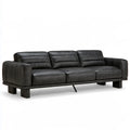 Black 3-Seat Sofa, 90.6 x 38.2 x 34.3 in, PU Upholstery