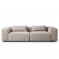 2-Seat Beige Ribbed Polyester Corduroy Upholstered Sofa, 90.6 W x 39.4 D x 31.5 H in