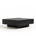 Square Coffee Table, 47.2 x 47.2 x 13.8 in, Black Oak Veneer Engineered Wood