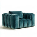 Oversized Dark Teal Velvet Upholstered Accent Armchair, 38.6 in W x 35.4 in D x 31.5 in H